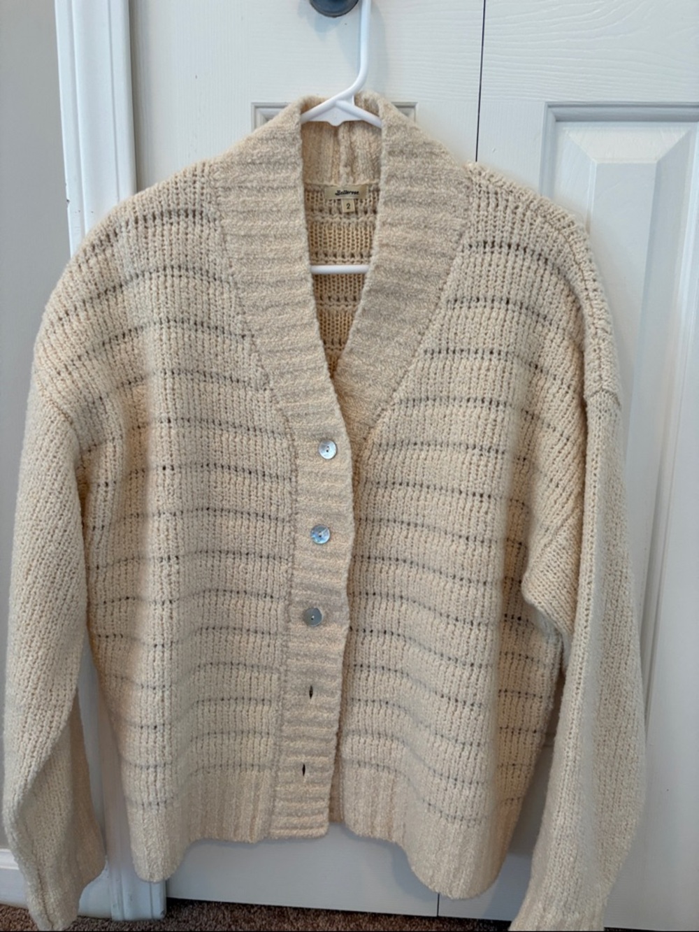 Bellerose Cream Ribbed Button-Up Women's Cardigan